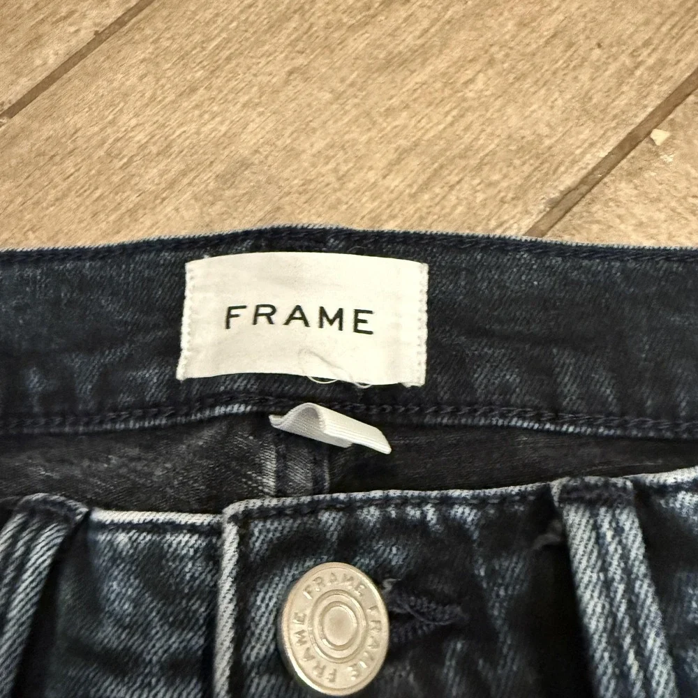 FRAME Jeans Mens 34 Blue black Organic Cotton Dark Wash L'Homme Skinny Stretch